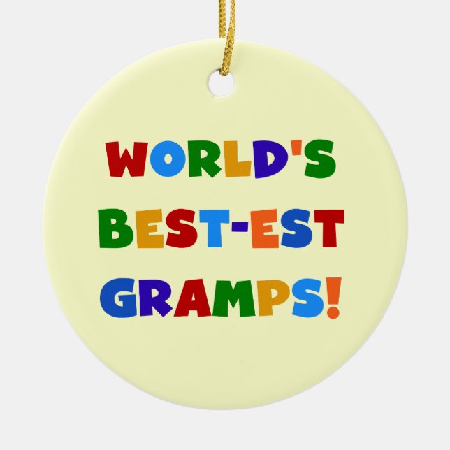 Bright Colours World's Best Gramps Gifts Ceramic Ornament (Front)