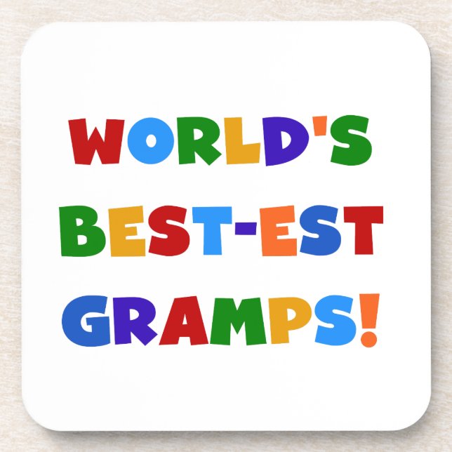 Bright Colours World's Best Gramps Gifts Coaster (Front)