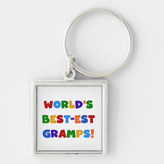 Bright Colours World's Best Gramps Gifts Keychain (Front)