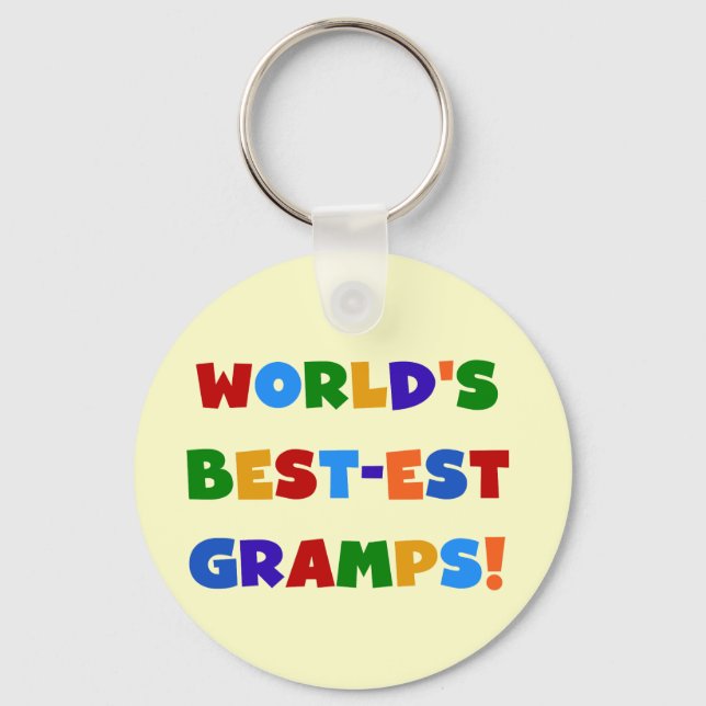 Bright Colours World's Best Gramps Gifts Keychain (Front)