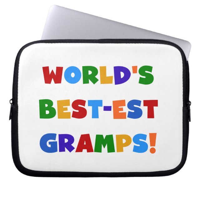 Bright Colours World's Best Gramps Gifts Laptop Sleeve (Front)