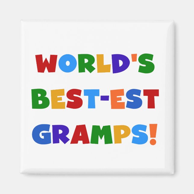 Bright Colours World's Best Gramps Gifts Magnet (Front)