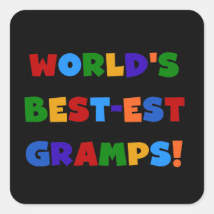 Bright Colours World's Best Gramps Gifts Square Sticker