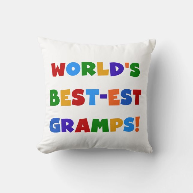 Bright Colours World's Best Gramps Gifts Throw Pillow (Front)