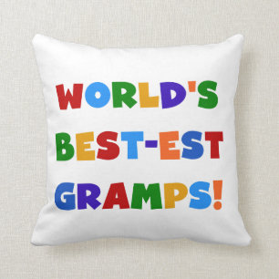 Bright Colours World's Best Gramps Gifts Throw Pillow