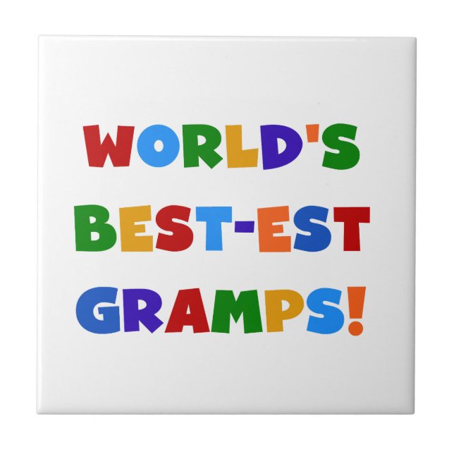 Bright Colours World's Best Gramps Gifts Tile (Front)