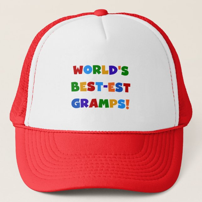 Bright Colours World's Best Gramps Gifts Trucker Hat (Front)