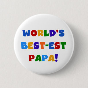 Bright Colours World's Best Papa Tshirts and Gifts 2 Inch Round Button