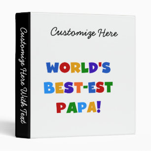 Bright Colours World's Best Papa Tshirts and Gifts Binder