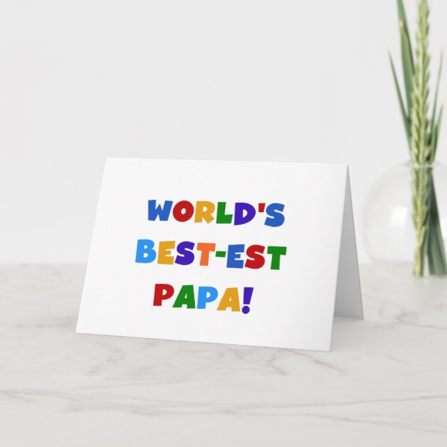 Bright Colours World's Best Papa Tshirts and Gifts Card (Front)