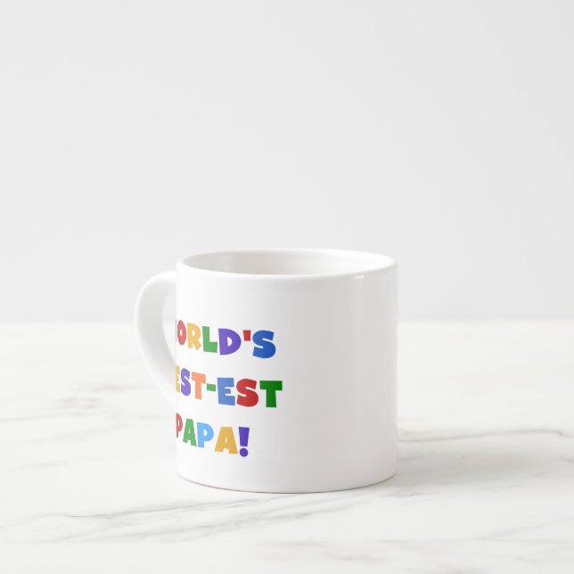 Bright Colours World's Best Papa Tshirts and Gifts Espresso Cup (Front Left)