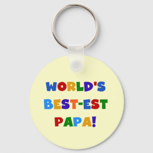 Bright Colours World's Best Papa Tshirts and Gifts Keychain