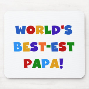 Bright Colours World's Best Papa Tshirts and Gifts Mouse Pad