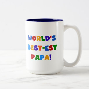 Bright Colours World's Best Papa Tshirts and Gifts Two-Tone Coffee Mug
