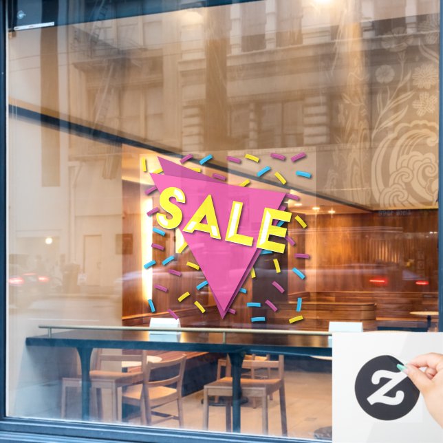 Bright Confetti SALE Storefront Sign Window Cling (Cafe Window)