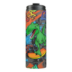 Bright cool seamless pattern with dinosaur on a sk thermal tumbler