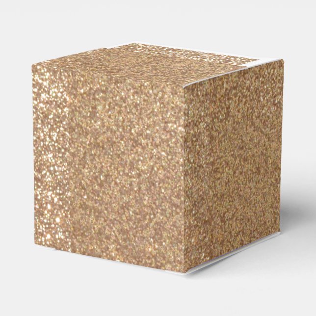 Bright Copper Glitter Sparkles Favor Box (Back Side)