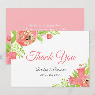 Bright Coral Pink Botanical Garden Thank You