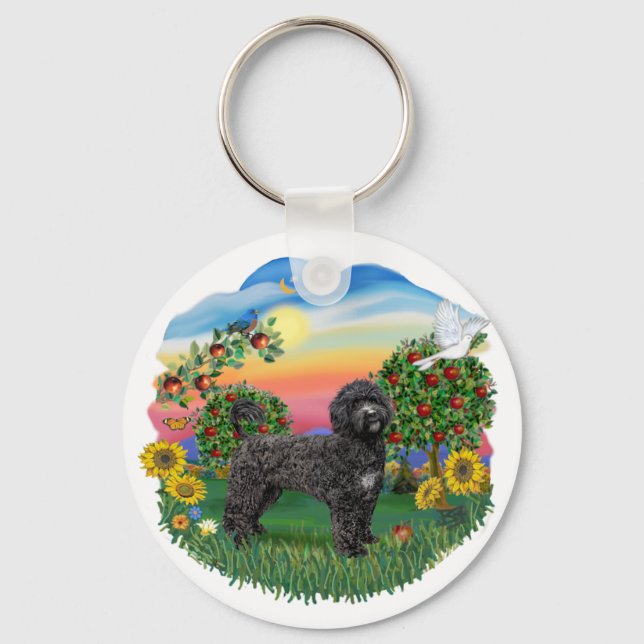 Bright Country - Black Portie (PWD) standing Keychain (Front)