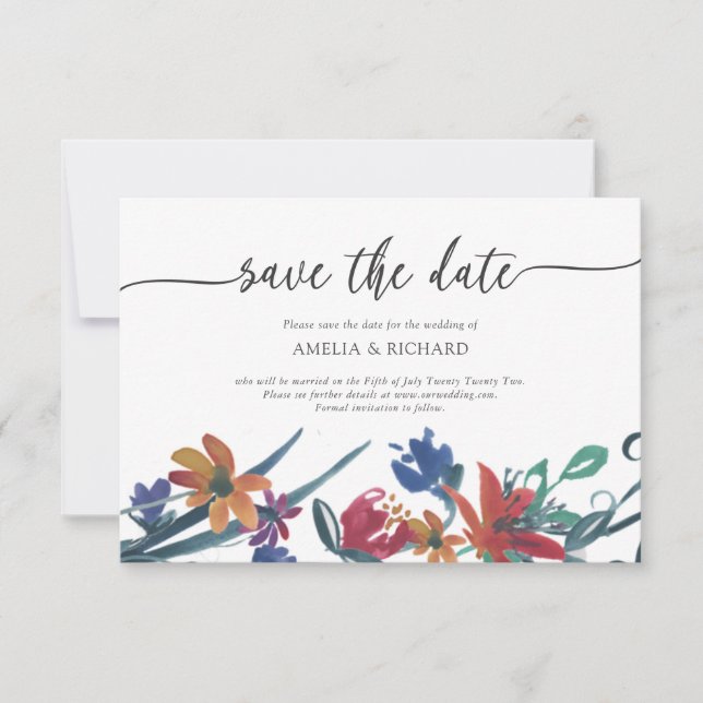 Bright Country mix save the date RSVP Card (Front)