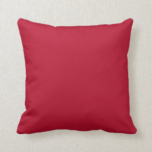 Bright Crimson Red Solid Trend Colour Background Throw Pillow
