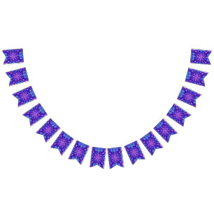 Bright crystal snowflakes ornament bunting flags