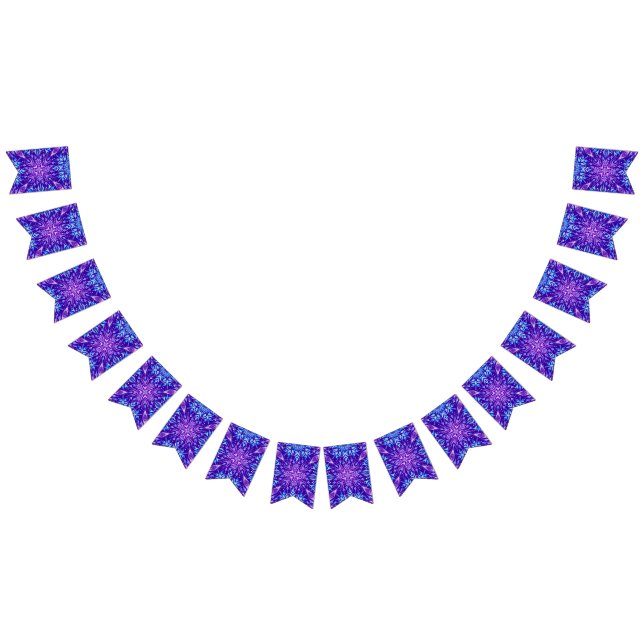 Bright crystal snowflakes ornament bunting flags (All)