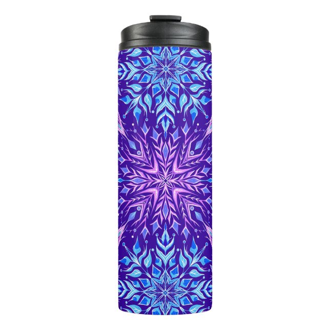 Bright crystal snowflakes ornament    thermal tumbler (Front)