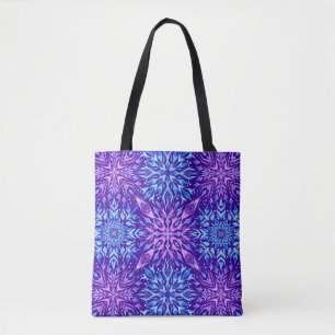 Bright crystal snowflakes ornament tote bag