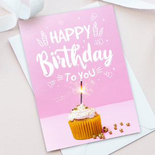 Bright Cupcake Happy Birthday Greeting Card