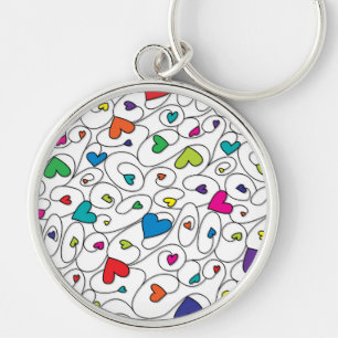 Bright curly hearts keychain