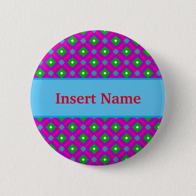 Bright Customized Name Pin Button (Front)