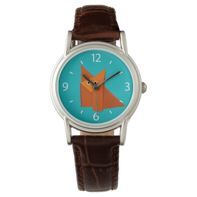 Bright Cute Origami Fox Watch (Front)