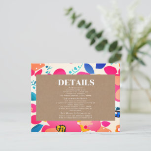 Bright Cutouts Floral Wedding Reception Details Enclosure Card