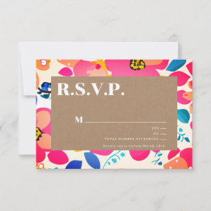 Bright Cutouts Wedding RSVP Card