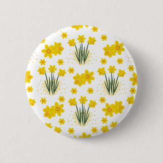 Bright daffodils, seamless pattern 2 inch round button