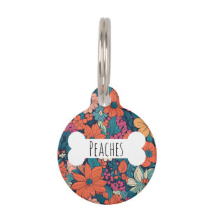 Bright Daisy Floral Pattern Botanical Custom Pet Tag