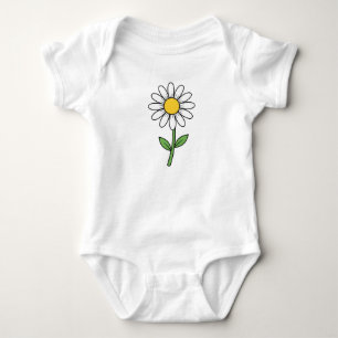 Bright Daisy Flower Whimsical Art Baby Bodysuit