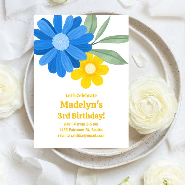 Bright Daisy Power Birthday Invitation (Creator Uploaded)