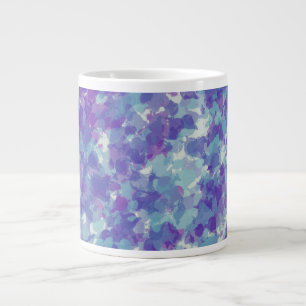 Bright dark Blue purple Abstract Brush Strokes Large Coffee Mug