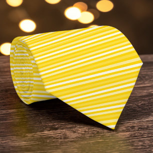 Bright Dark Yellow Colour Stripes Necktie