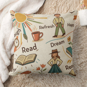 Bright Day Collage Throw Pillow