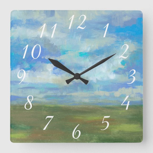 Bright Day II Square Wall Clock (Front)