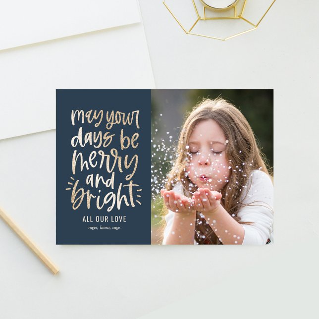 Bright Days EDITABLE COLOR Holiday Photo Card (Creator Uploaded)