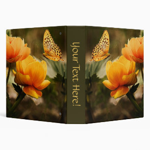 Bright Deep Yellow Flowers with Butterfly Binder