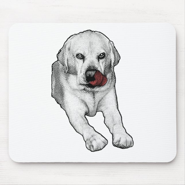 Bright desk, red-touched Lab Mouse Pad (Front)
