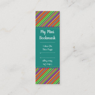 Bright Diagonal Stripe Pattern Mini Page Marker Business Card
