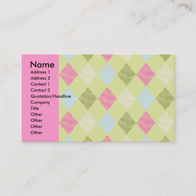 Bright Diamond Pattern Business Card (Front)
