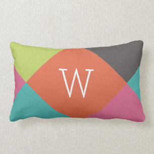 Bright Diamonds Monogram Lumbar Pillow