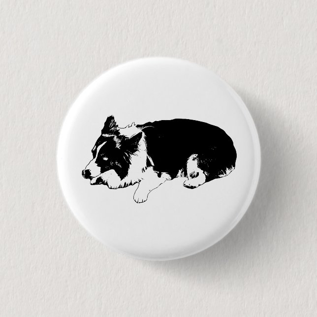 bright dot calm, corgi 1 inch round button (Front)